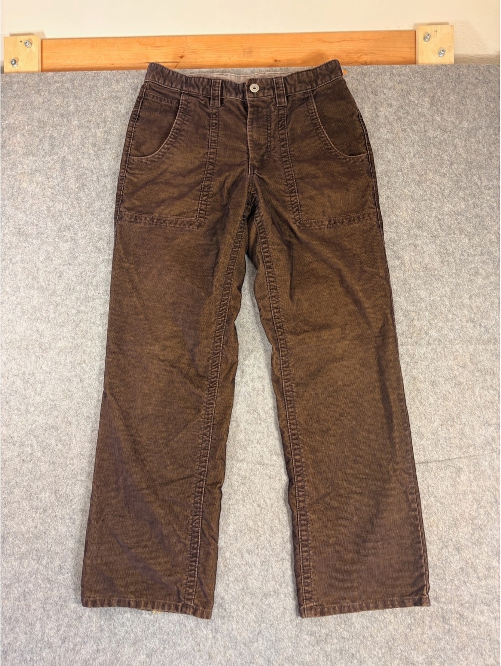 The North Face waxed brown corduroy pants size 32